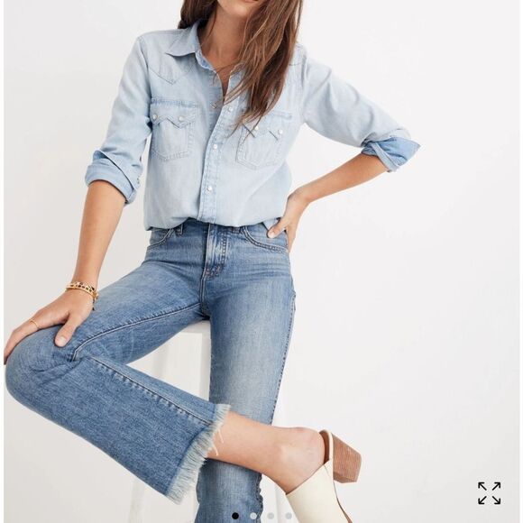 Madewell Blue Cropped Jeans - Picture 6 of 14